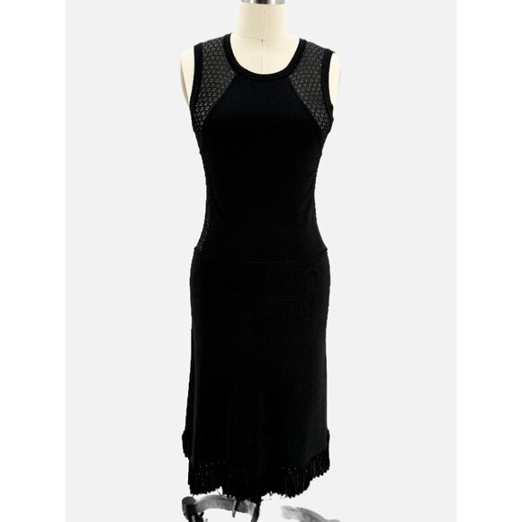 alessandro della'cqua NAPOLI Black Knit Mini Sleeveless Cocktail Dres IT 42/6 - Picture 1 of 13